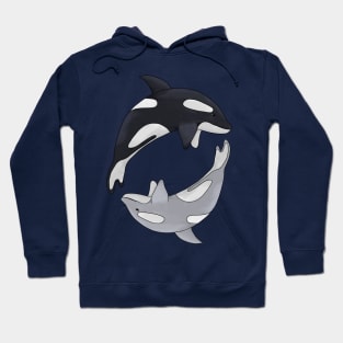 Orcas yin yang Hoodie